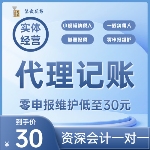代办公司注册会计代理记账报税做账零申报营业执照企业纳税申报
