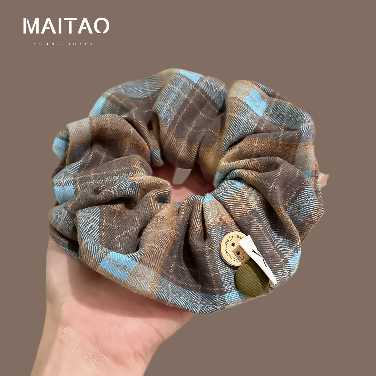 韩版格纹大肠发圈网红2025新款扎头发头花丸子头发绳高马尾头绳女,饰品/流行首饰/时尚饰品新,发饰,淘宝优惠券,粉丝福利购,淘宝优惠卷