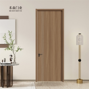 实木门碳晶橡木室内门套装 门卧室门生态胡桃色定制静音房间门工厂