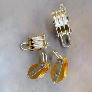 铝合金轮钢丝棕绳吊滑起轮装 1T绳3T5T8T单722轮吊铝板铝轮起重滑