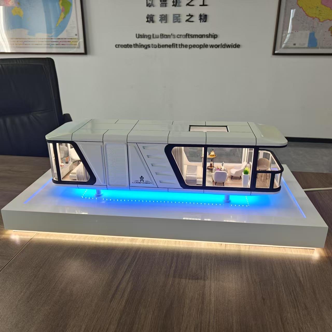 鲁筑太空舱1：2景0模型厂家文旅移动屋q2022100微宿太空房舱区班