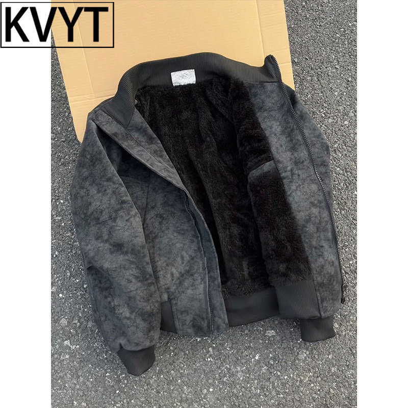 潮牌美式短款外套男款加厚保暖棉衣2026年冬季新款男装痞帅皮夹克