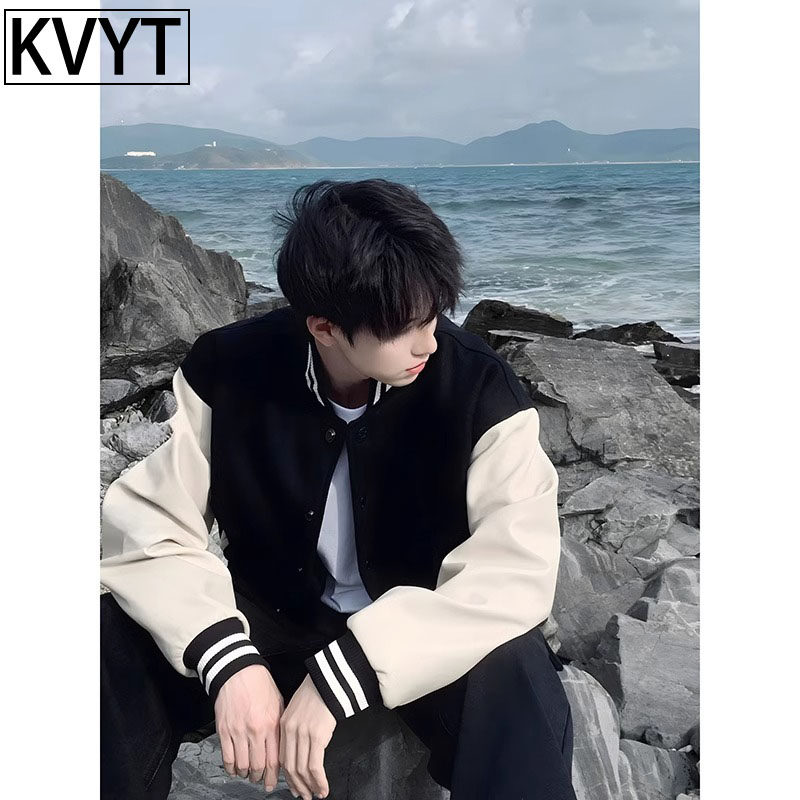 潮牌棒球服外套男士秋季2025新款cleanfit美式复古飞行夹克衫男款