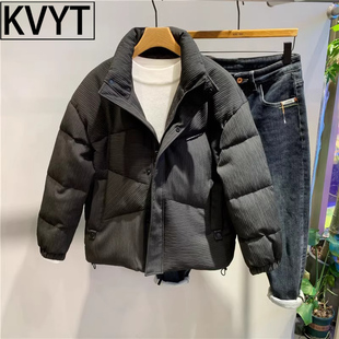 冬季外套男款2026新款高级感加厚保暖立领羽绒服男韩版短款面包服
