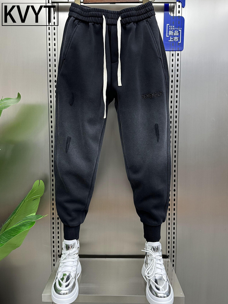 高端男士2025新款卫裤秋冬季高级感束脚宽松运动裤男款痞帅哈伦裤