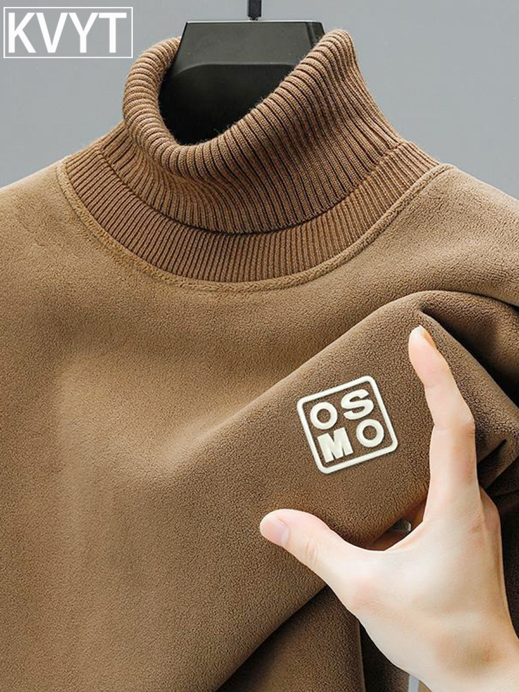 轻奢男士痞帅高级感卫衣2025新款秋冬季男装内搭打底衫男高领上衣