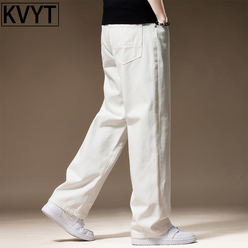 高端纯棉牛仔裤男士夏季2026新款宽松百搭阔腿裤男款休闲直筒裤子