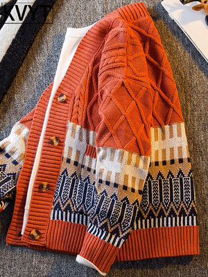 日系覆古V领开衫毛衣男款针织衫2025春秋季新款潮牌情侣外套线衫