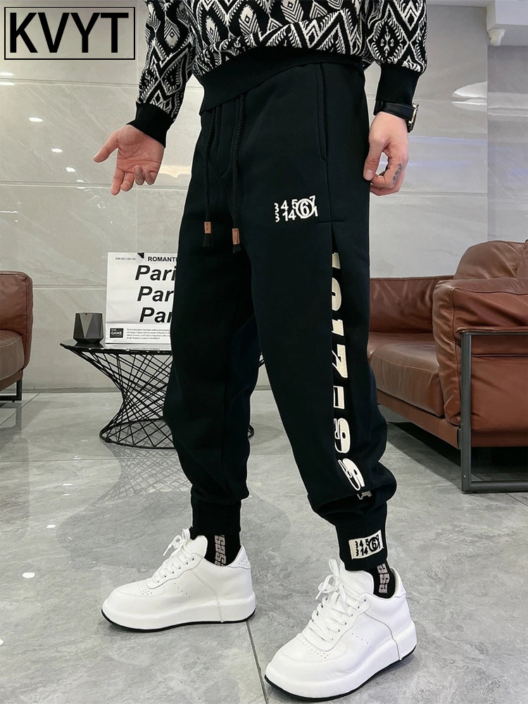 高端秋冬季新款男士卫裤2025潮牌男款高级感刺绣束脚运动休闲长裤