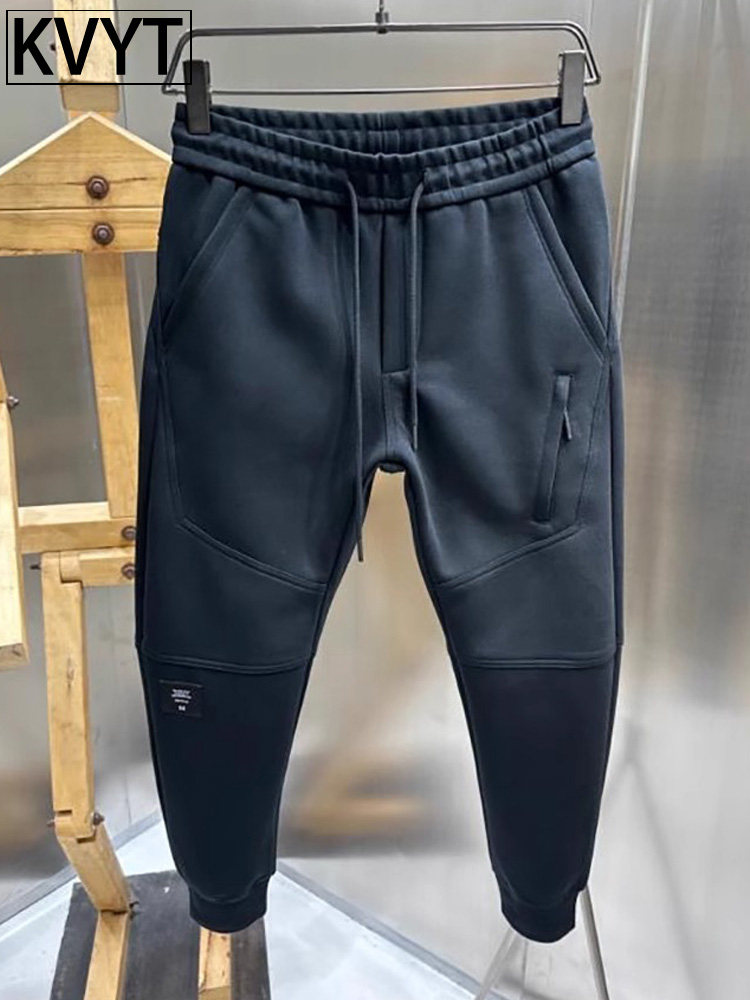 潮牌休闲裤男士春秋冬季新款时尚运动卫裤百搭工装裤子加绒哈伦裤