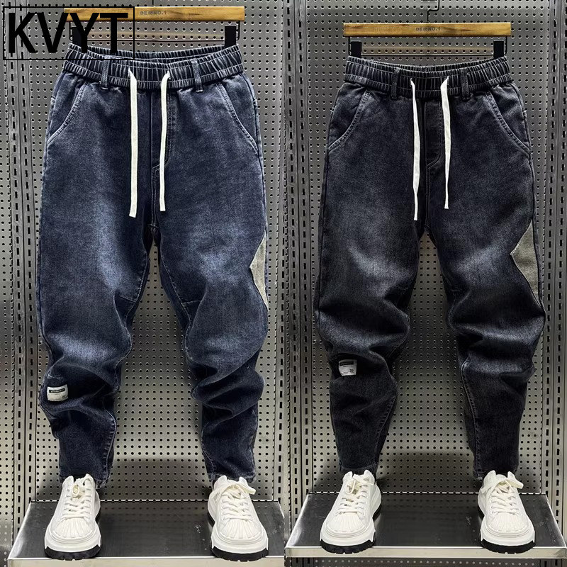 潮牌男士牛仔裤2025年新款男裤休闲小脚裤百搭束脚哈伦裤春秋冬款