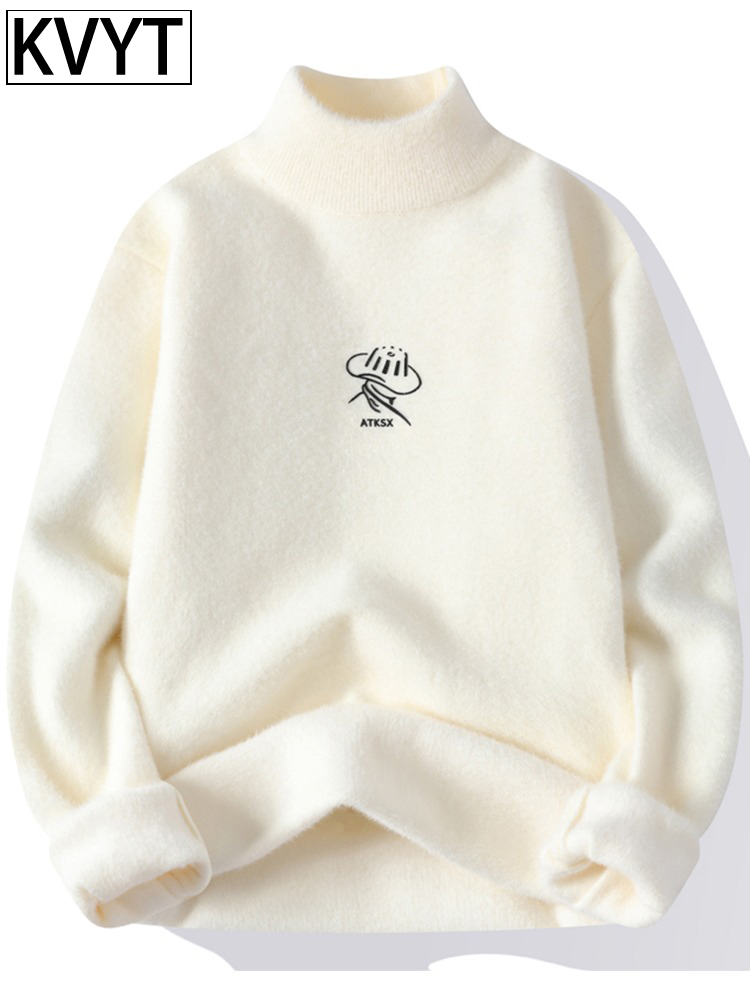 潮牌男士半高领毛衣轻奢高级感上衣2025新款冬季男装加厚保暖内搭