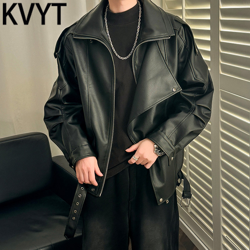 潮牌黑色皮衣外套男2026冬季新款高级感飞行员皮夹克外套男加厚冬