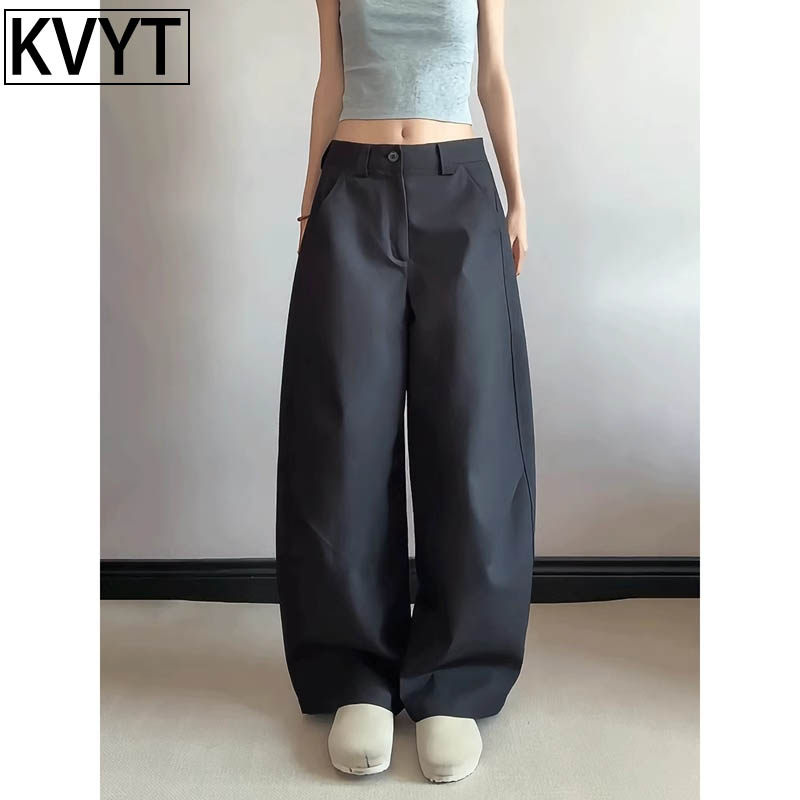 cleanfit黑色弯刀西裤男春夏季新款高级感垂坠感休闲 裤男款阔腿