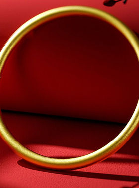 和睦一生金包银手镯女古法传承足银999实心光圈金镯子送妈妈款首