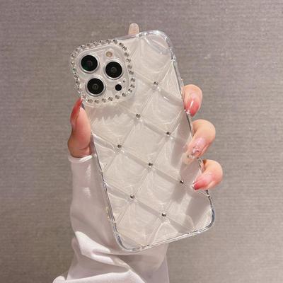 苹果16promax轻奢菱格纹手机壳