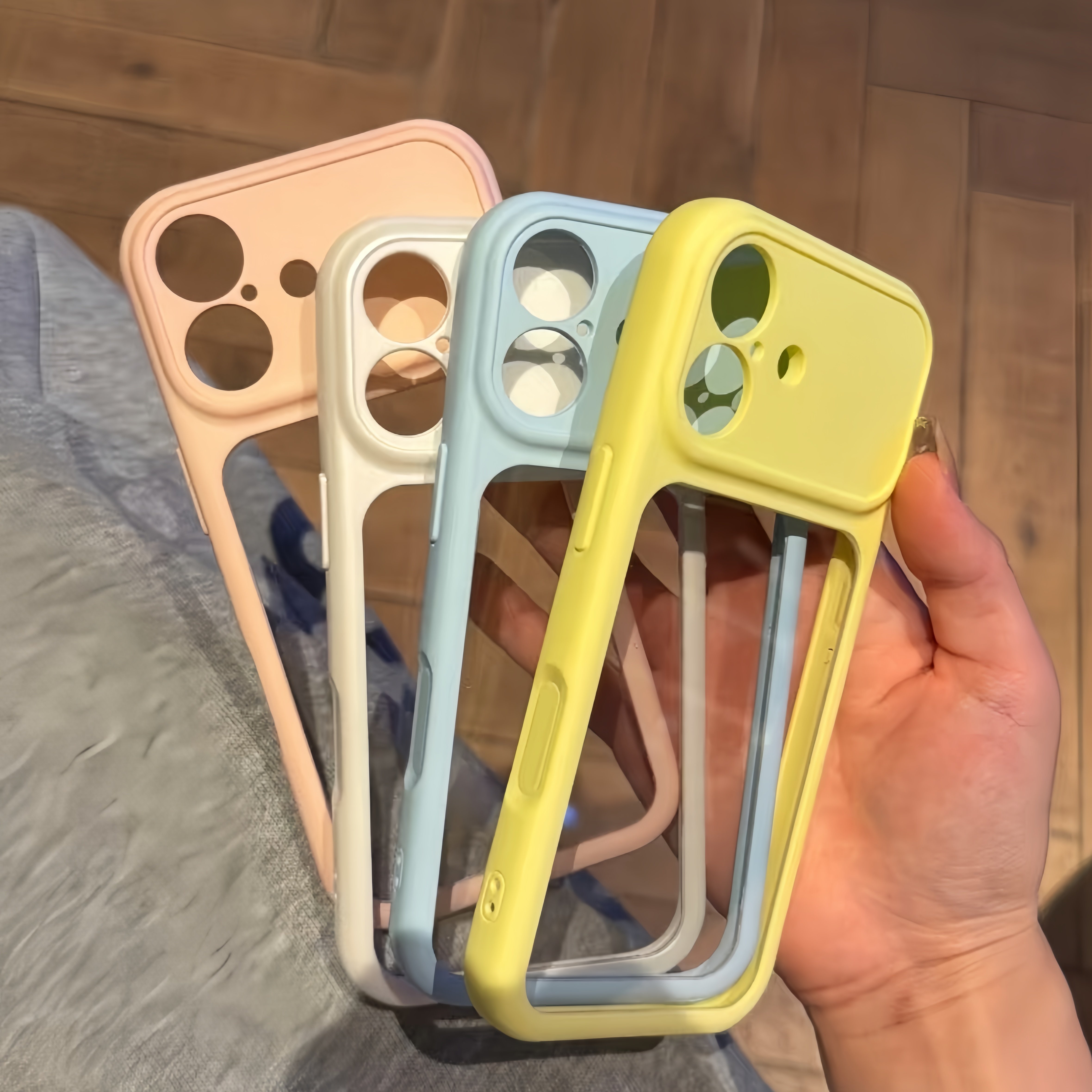 糖果色全包相机键苹果放小卡手机壳适用于iPhone17promax/16/15保护套防摔耐摔黄色蓝色粉色白色高级感小众壳