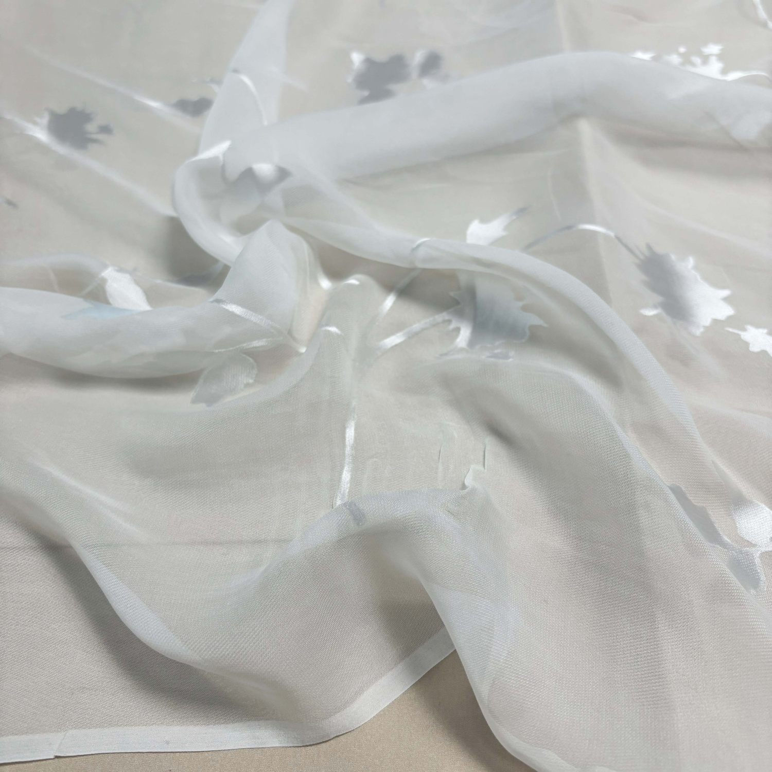 桑蚕丝真丝烂花绡面料旗袍汉服连衣裙立体镂空乔其绸缎布料夏