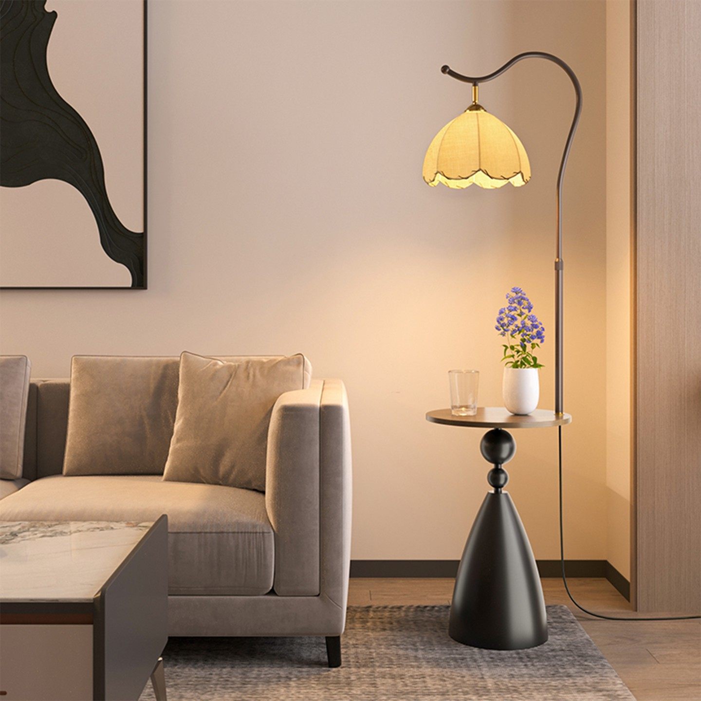 新款沙发旁边几边柜茶几移动客厅卧室床头中古奶油风小圆桌置物架,家装灯饰光源,装饰落地灯,淘宝优惠券,粉丝福利购,淘宝优惠卷