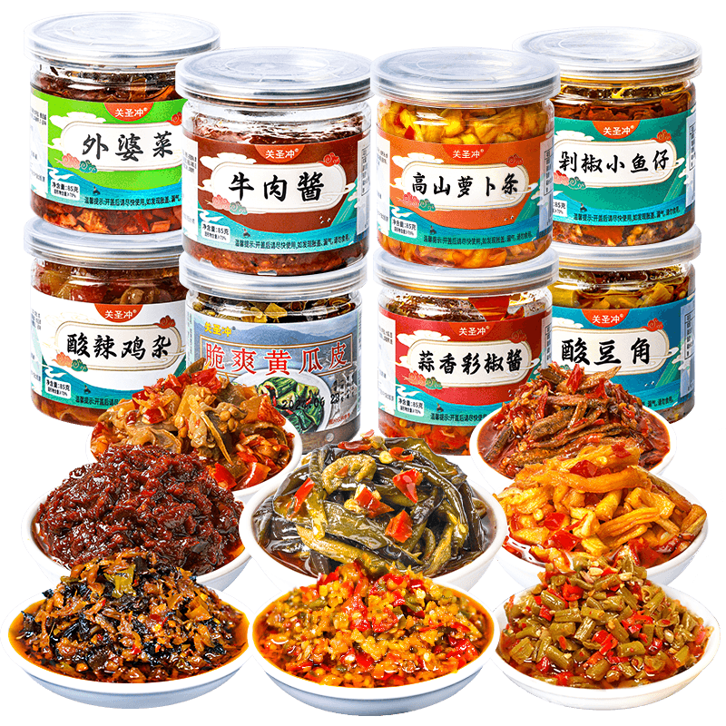 湖南正宗下饭菜旗舰店各种各样酱菜辣椒酱咸菜开胃菜独立小包装