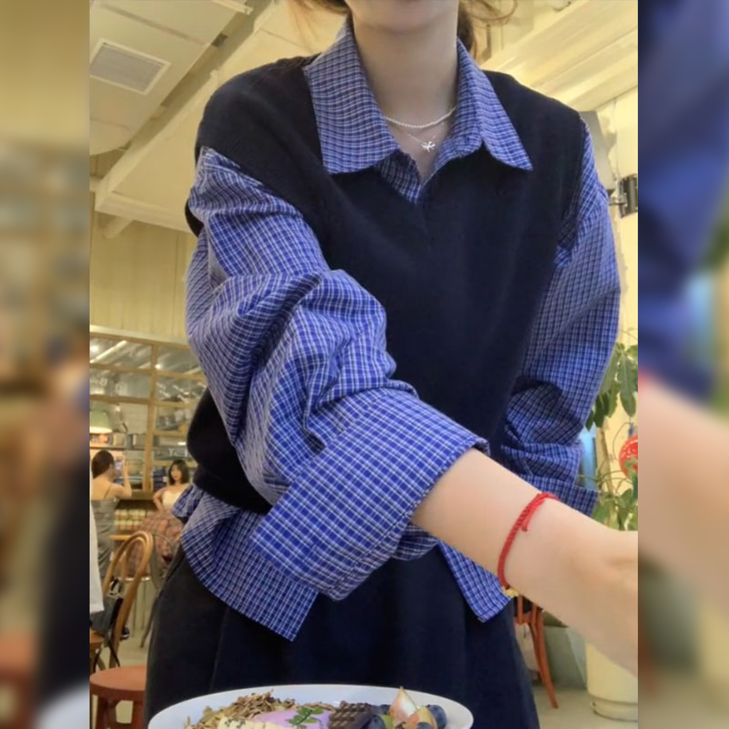2025超火搭一整套马甲衬衫两件套