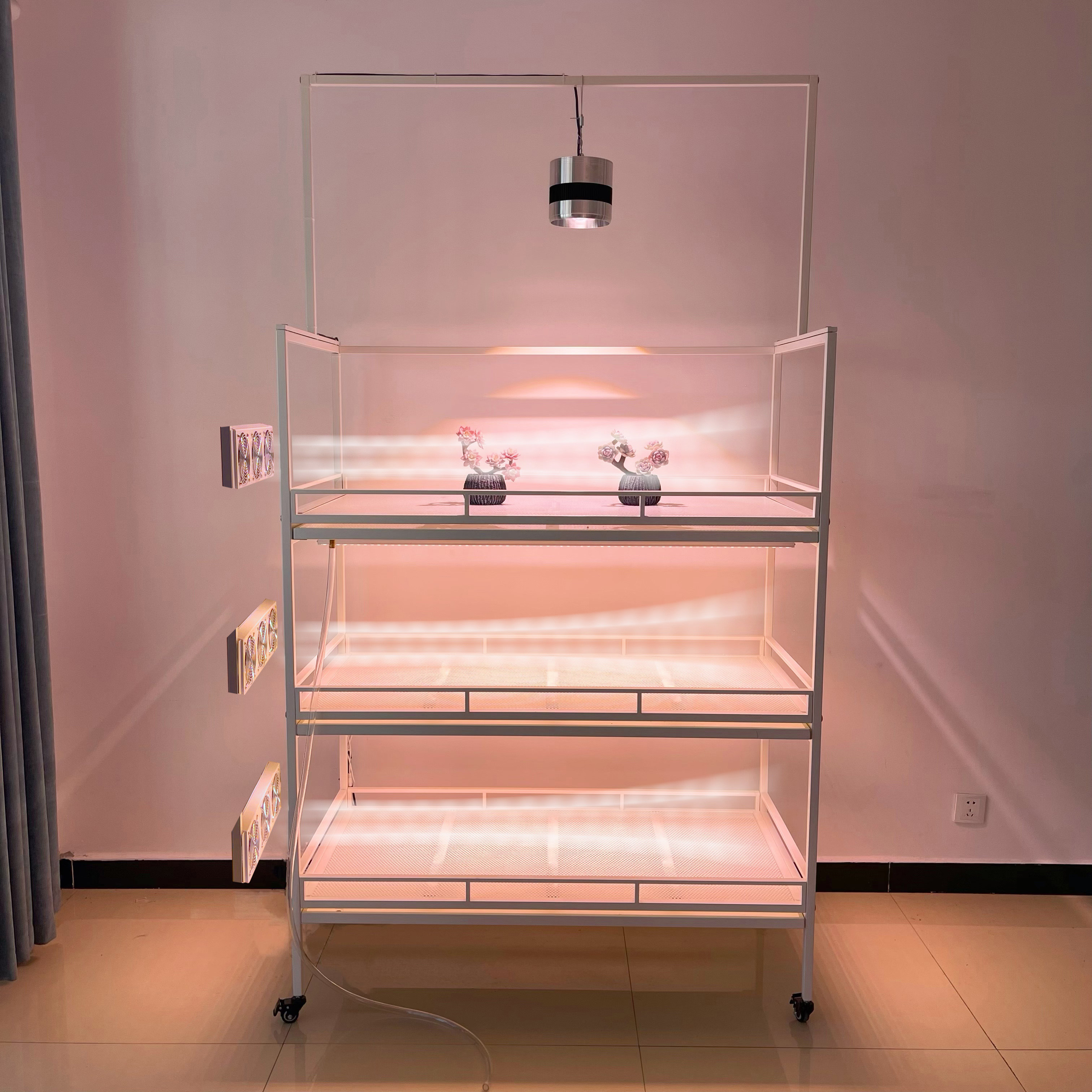 知三月高颜值接水盘多肉花架带可拆卸调速风扇（不含补光灯）,住宅家具,花架/花几,淘宝优惠券,粉丝福利购,淘宝优惠卷