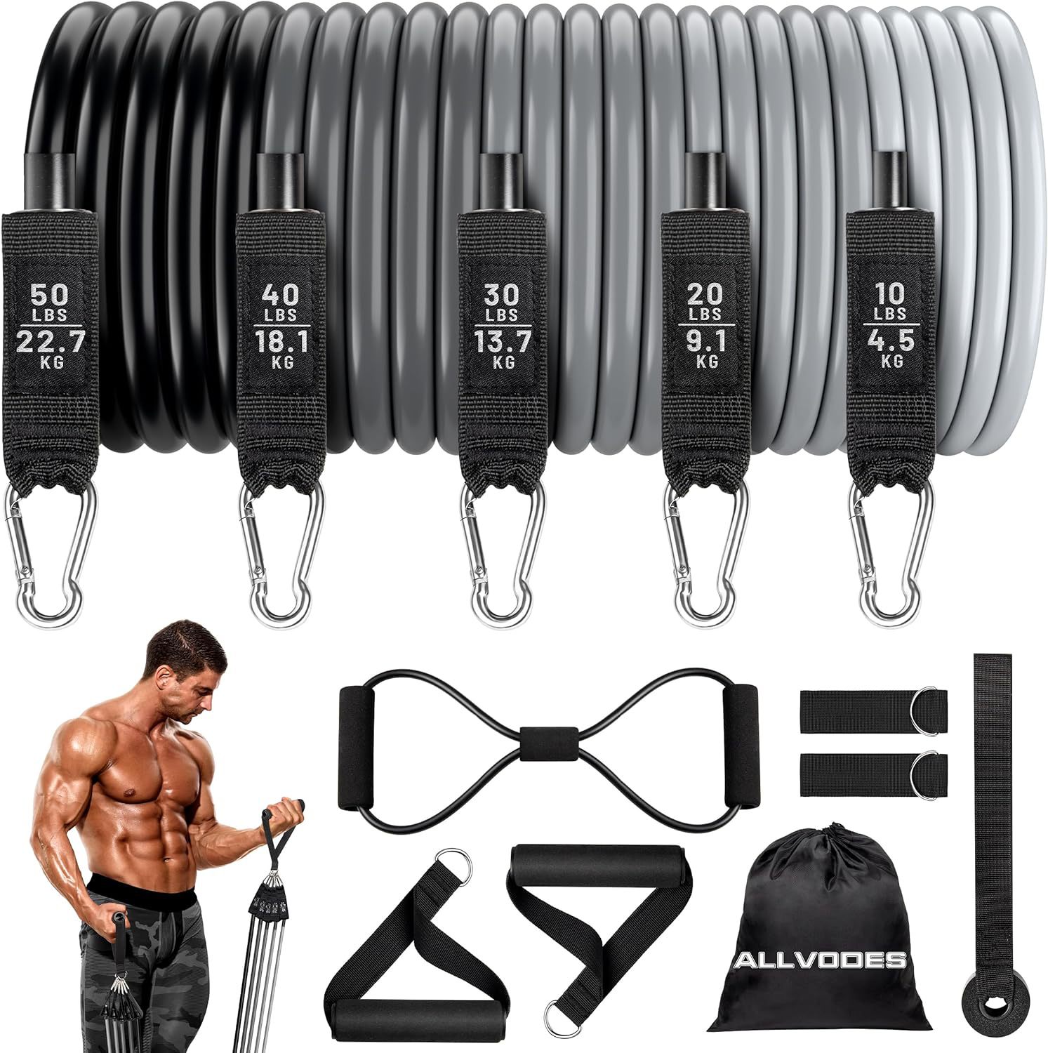 150-pound tensioner tension rope latex resistance band