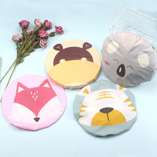 雅玲 8812生产EVA防水日系几何卡通花边浴帽浴室沐浴洗澡帽