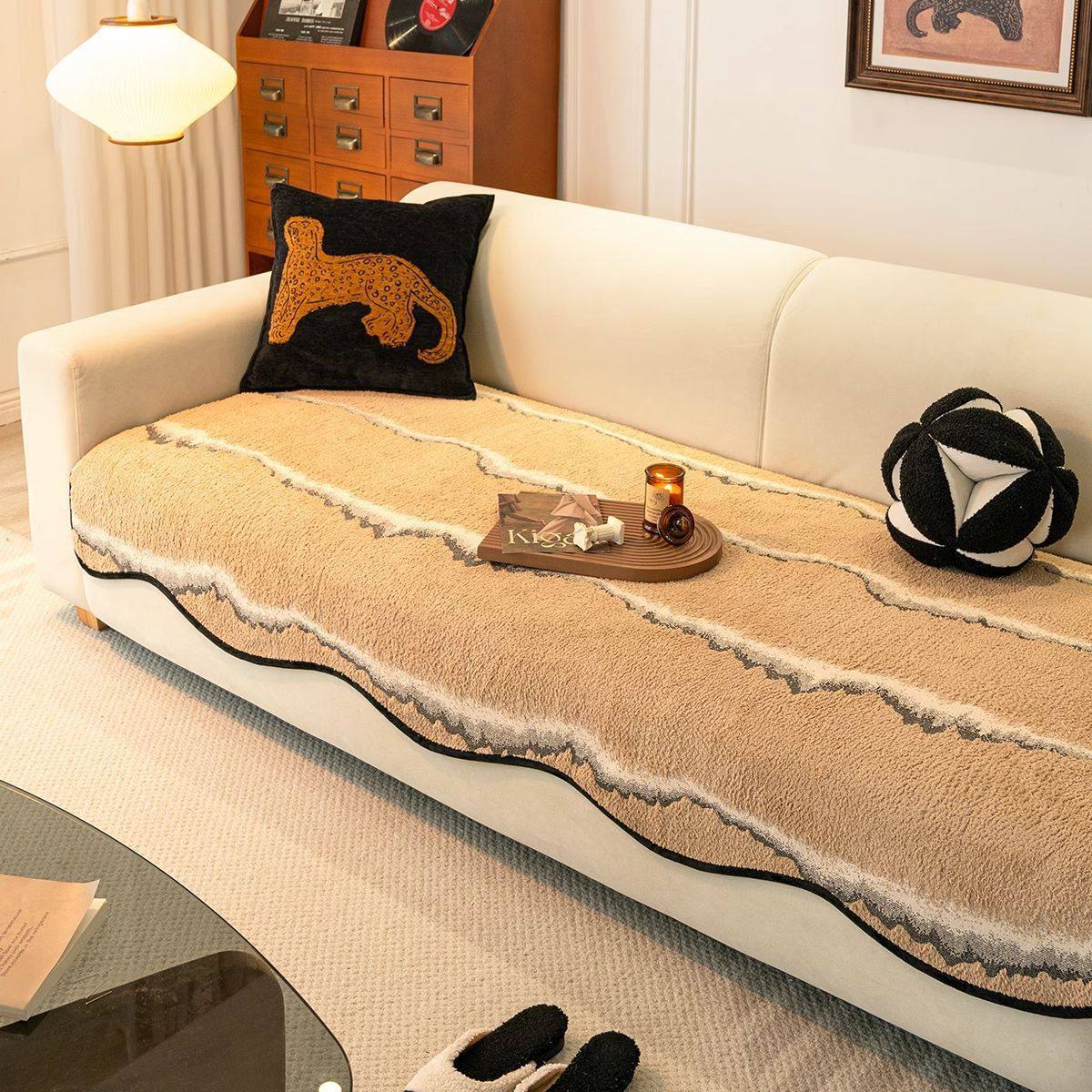 2024新款秋冬季毛绒沙发垫防猫抓轻奢级感不位移直排皮沙发坐垫,居家布艺,沙发垫,淘宝优惠券,粉丝福利购,淘宝优惠卷