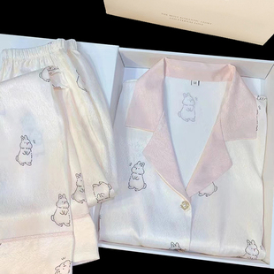 红书一暮里定制睡衣女三件套兔子高级感时尚家居服送闺蜜礼盒装