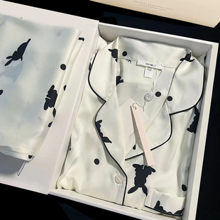 红书一暮里定制睡衣女礼盒装冰丝长袖长裤套装印花家居服两件套