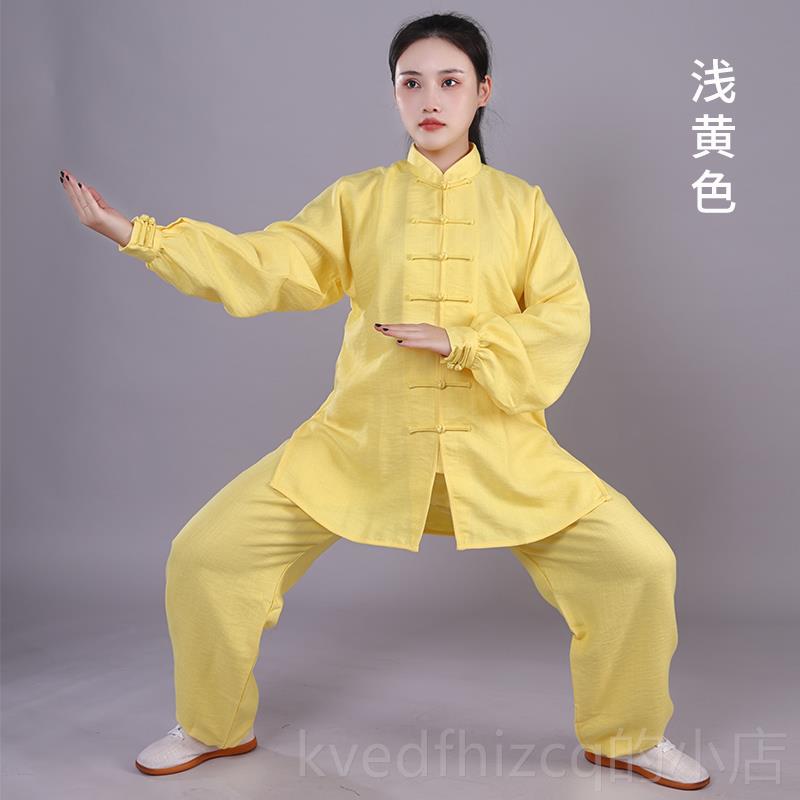 新款情太极服女棉麻春秋武术团体服男竞赛表演服中式太宏极拳练功
