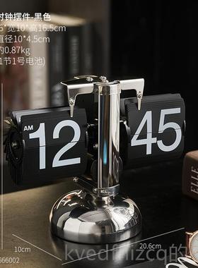 新款时钟历日摆电办公室脑桌件电竞房客厅玄关装饰品软装高级感小