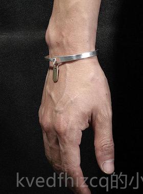 新款VIX镯TORM? 手Lafi纯工子 990足银手镯 原创简约f设计中性百