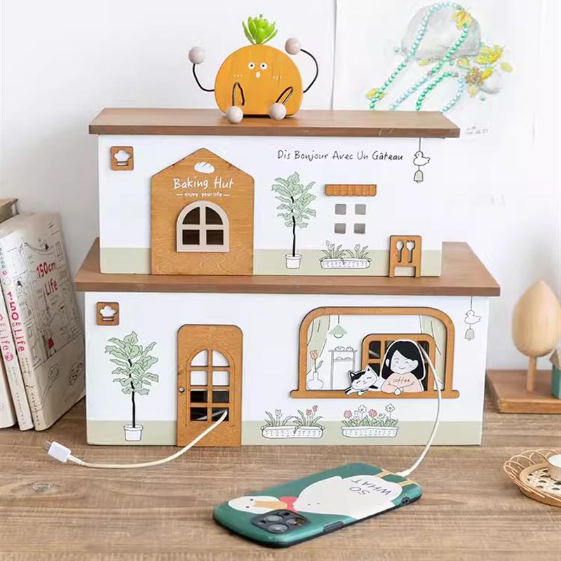 电源线隐藏神器阿楹 电源插排板电线收纳盒 电视柜插线插头遮挡装