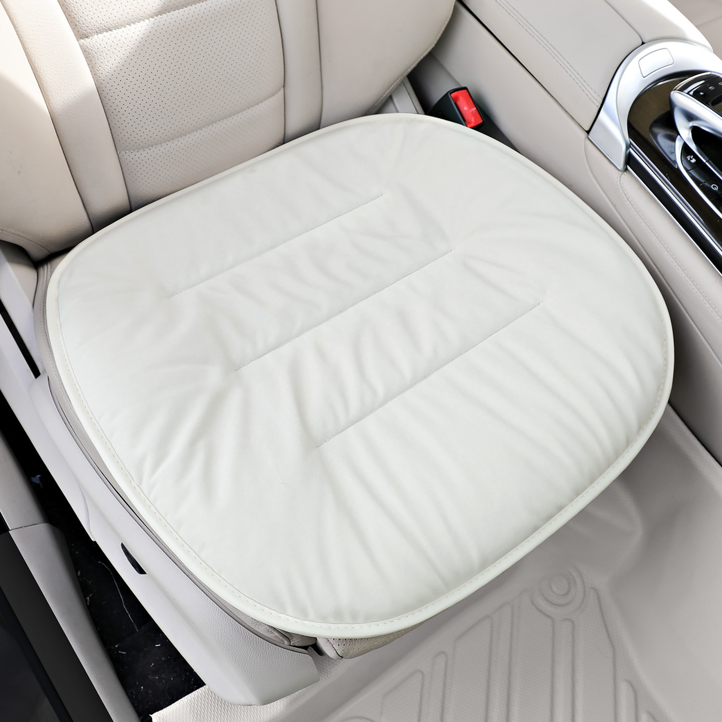 冬季汽车坐垫毛绒保暖加厚羽绒秋冬单片主驾驶无靠背车内座垫车垫