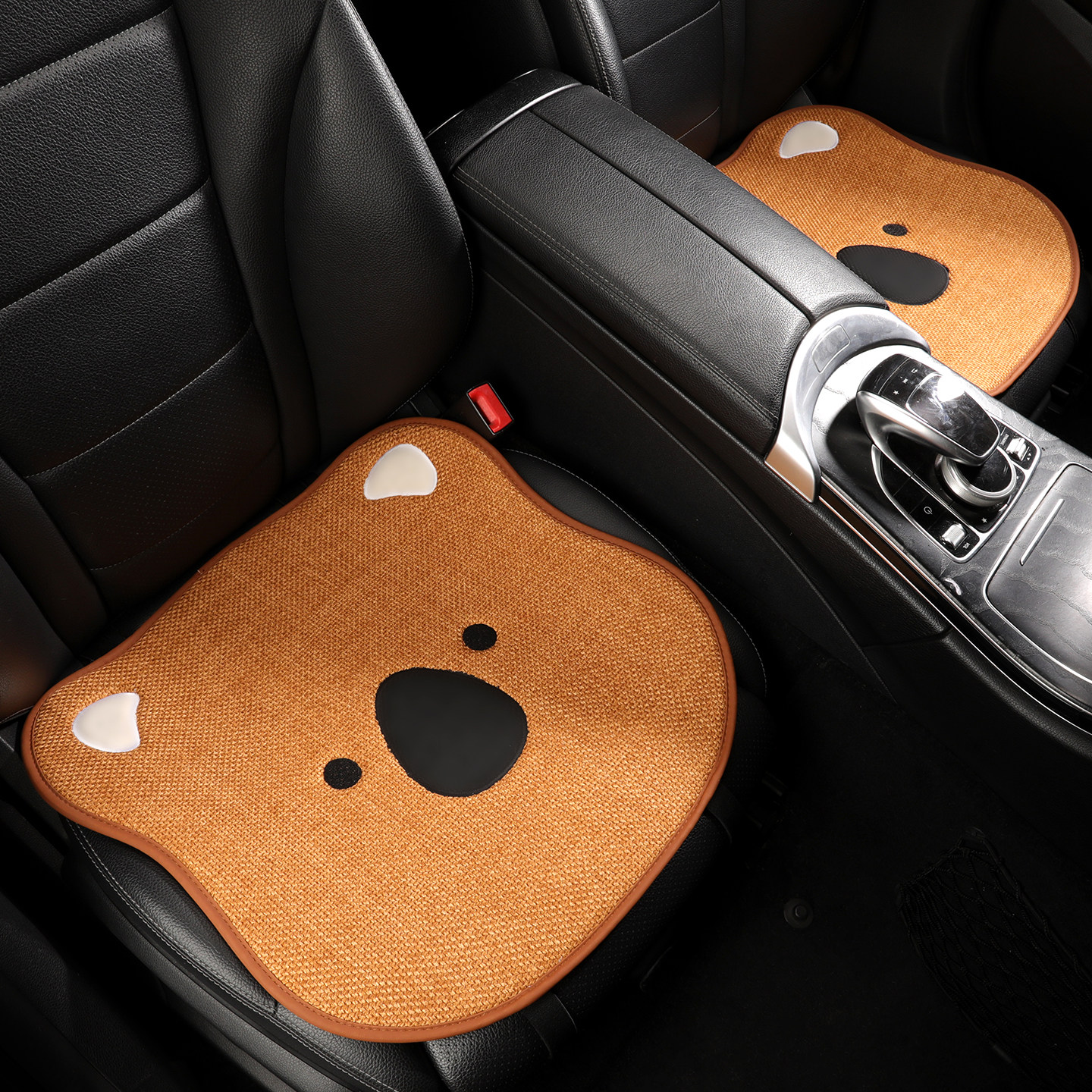 棉麻汽车坐垫四季通用女士可爱卡通考拉座垫单片主驾驶三件套屁垫