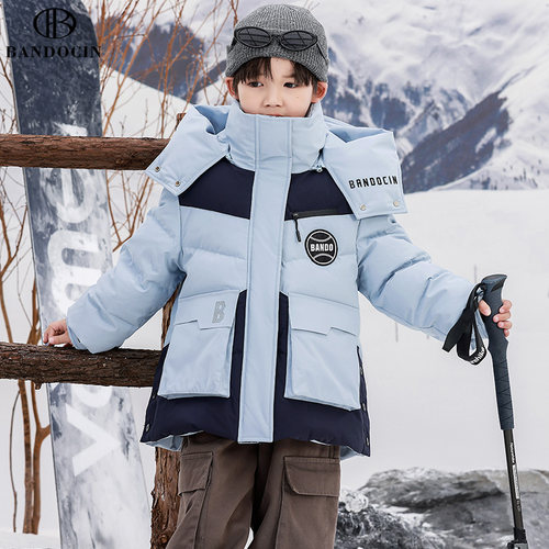 半度闲冬季男童原创亲子羽绒服