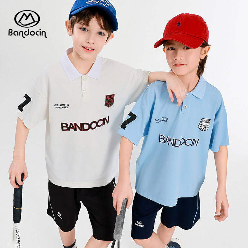 半度闲男童运动网球套装夏季薄款洋气2025新款儿童透气polo衫两件,童装/婴儿装/亲子装,套装,淘宝优惠券,粉丝福利购,淘宝优惠卷