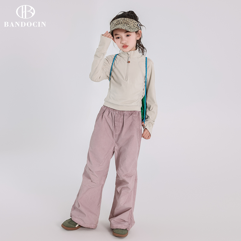 半度闲女童春装打底t恤洋气中大童2025新款儿童装春秋款修身上衣