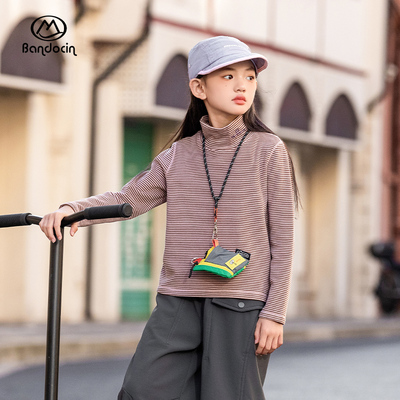 半度闲秋冬原创半高领长袖打底衫