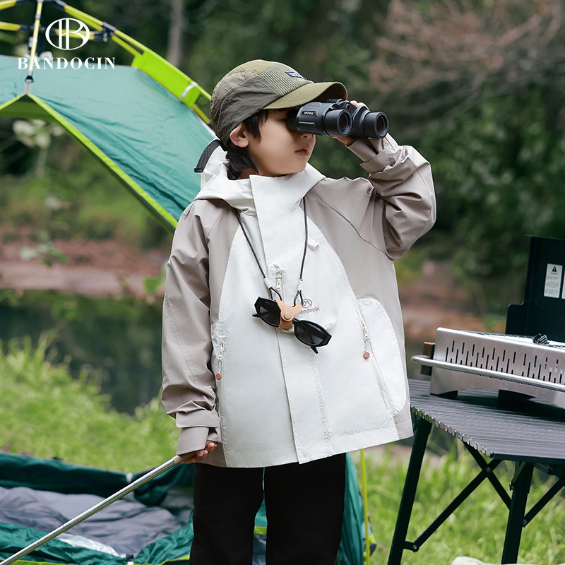 半度闲2024春秋新款男童原创设计连帽外套