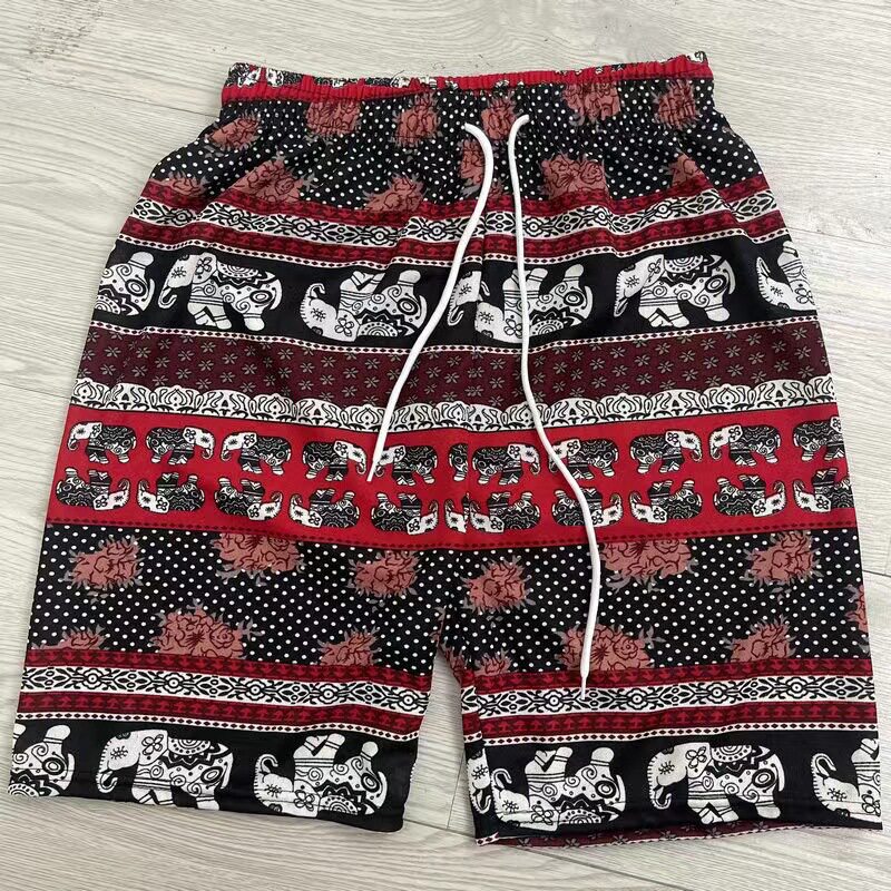 ELEPHANT PANTS WOMENS FIVE-POINT PANTS 2024 SOUTHEAST ASIAN POPULAR THAILAND ELEPHANT FIVE-POINT PANTS HIGH-WAISTED SUNSCREEN SUMMER BEACH PANTS