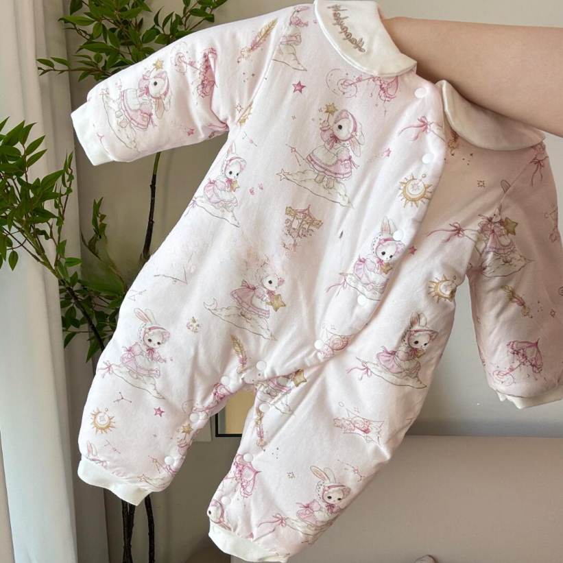 150g夹棉婴儿连体衣a尖棉服哈衣