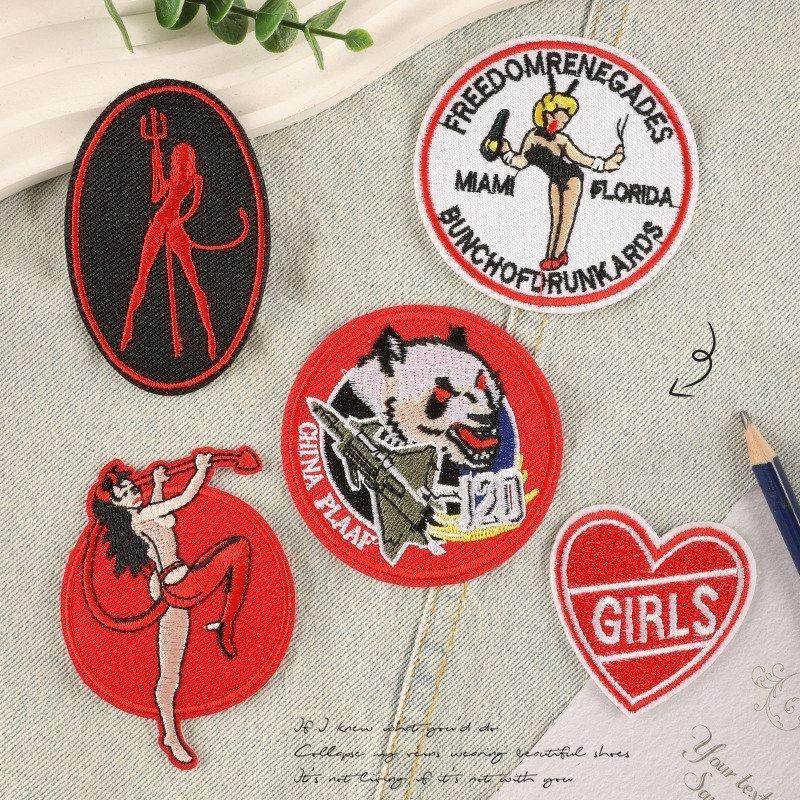 仔绣花刺绣服装辅料布贴背胶人物标章电脑DIY补丁贴跨境徽章草莓,居家布艺,布贴,淘宝优惠券,粉丝福利购,淘宝优惠卷