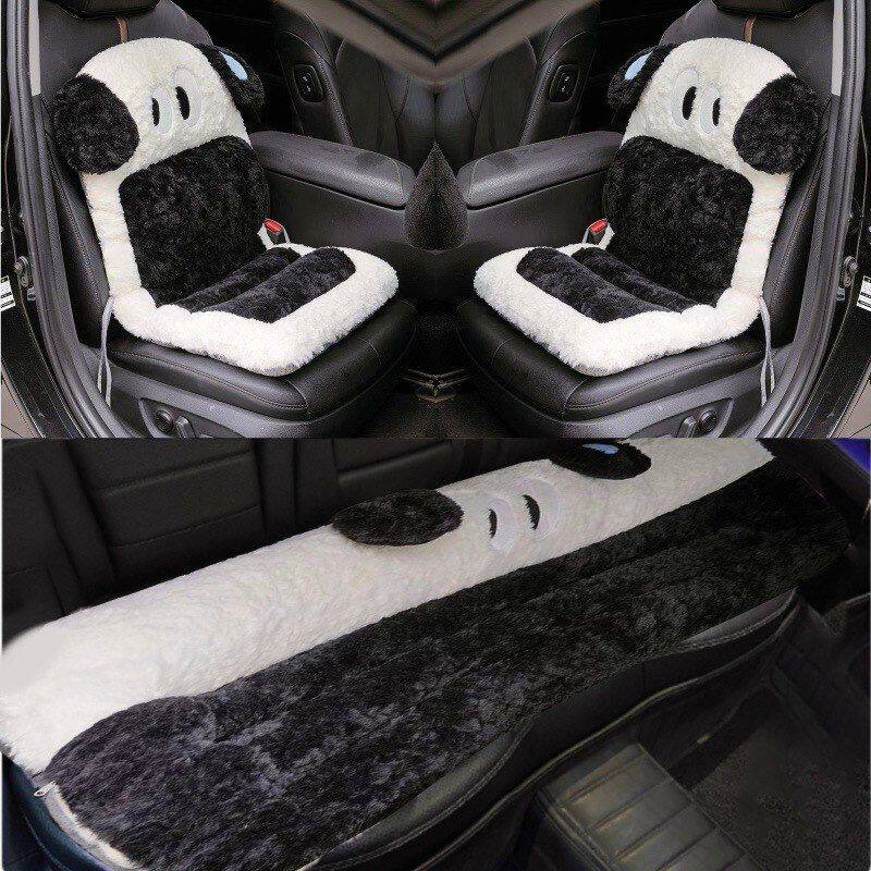 汽车腰靠工位加厚腰托大耳狗带一体冬天久坐毛绒卡通坐垫垫办公室