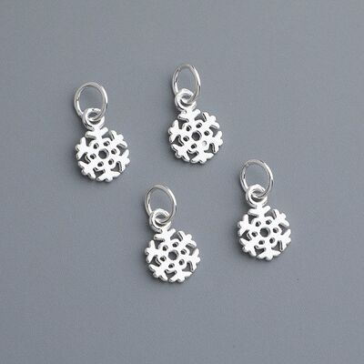 纯银花朵DIYs925串珠饰品材料吊