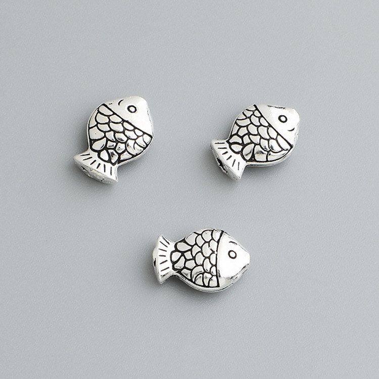 项链水晶小鱼泰银DIY串珠手链散纯银手工隔珠珠饰品配件s925编绳,饰品/流行首饰/时尚饰品新,其他DIY饰品配件,淘宝优惠券,粉丝福利购,淘宝优惠卷