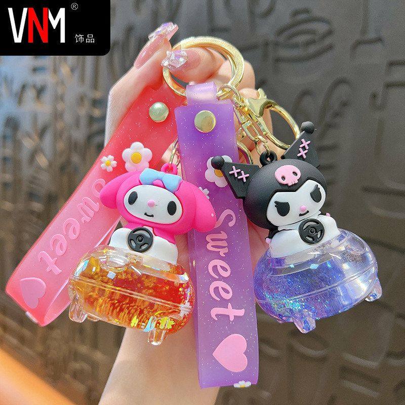 车钥匙扣小车小小流沙公仔礼品入油卡通创意包挂件情侣亚克力