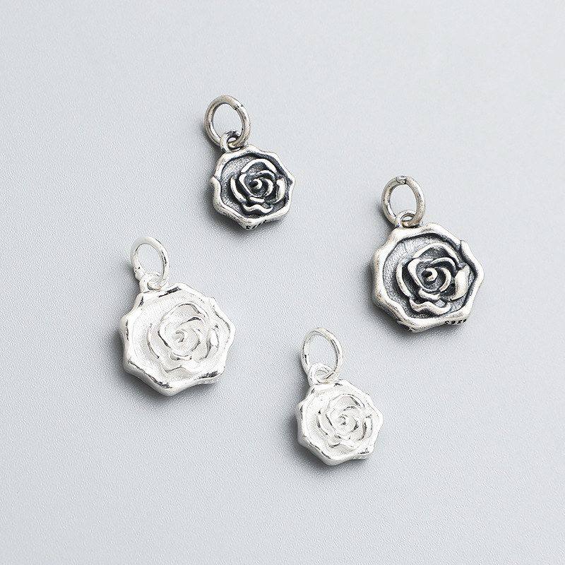 项链花朵吊坠手工手链DIY挂件配件编绳玫瑰花串珠S925纯银饰品,饰品/流行首饰/时尚饰品新,其他DIY饰品配件,淘宝优惠券,粉丝福利购,淘宝优惠卷